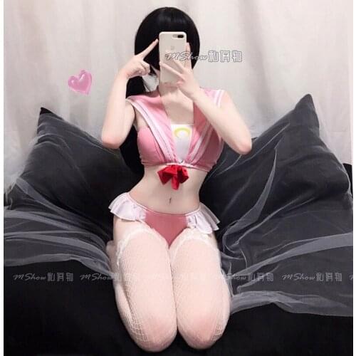 Sexy Sleepwear Kawaii JK Uniform Anime Lingerie Sexy Hot Erotic Student Cosplay Costumes Lace Top Panties Sailor School Girl