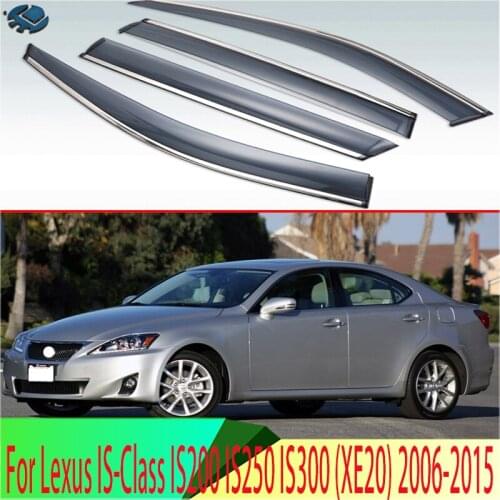 Plastic Exterior Visor Vent Shades Window Sun Rain Guard Deflector For Lexus IS-Class IS200 IS250 IS300 (XE20) 2006-2015