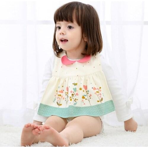 Bib Baby Girl Apron Bibs Breastplate Bavoir Babador Cotton Waterproof Floral print Infant clothes 0-36 months