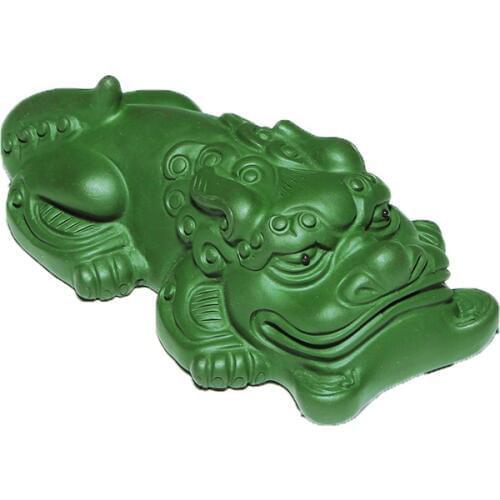 Full handmade decoration ornament real yixing zisha tea pet republic green clay brave troops tea play wealth bring high quality