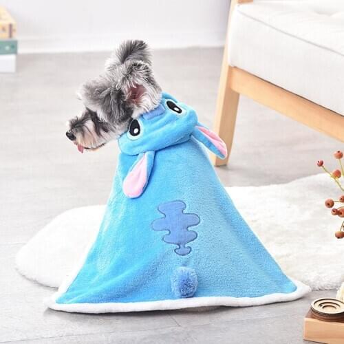 Pet Towel Dog Cape Soft Flannel Cartoon Warm Cat Nightgown Puppy Mat Dog Clothes Bathrobes Clean Necessary Supply Dog Accessory