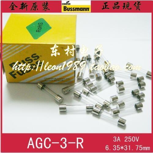 [SA]United States BUSSMANN Fuses BUSS AGC-3-R 3A 250V fuse 6.35 & times; 31.75mm--50pcs/lot