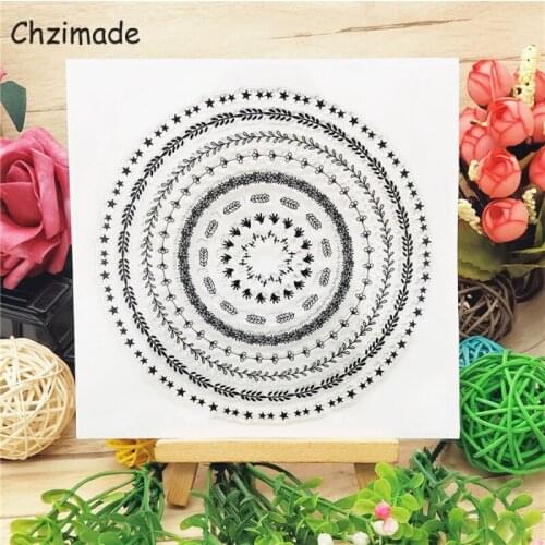 Chzimade Round Flowers Transparent Silicone Clear Stamp For Scrapbooking Cards Making New Rubber Stamps Scrapbook Craft Supplies