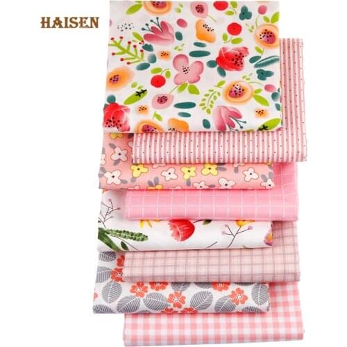 Printed Twill Fabric,Cotton Cloth,Pink Flower Calico By Meter,For DIY Sewing Baby&Kids Quilt Clothing Handmade Textile Material