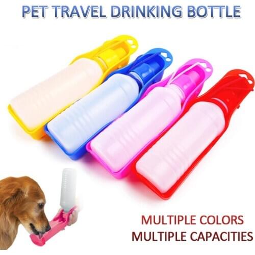 250ml/500ml/750ml Folding Pet Drinker Dog Water Bottle Portable Water Bottle Pets Outdoor Travel Drinking Water Feeder Bowl