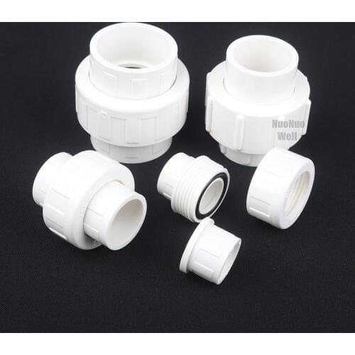 5pcs/lot 20-40mm White PVC Union Connectors Garden Irrigation Fittings Aquarium Tank Water Supply Tube Adapter Pipe Loose Joint