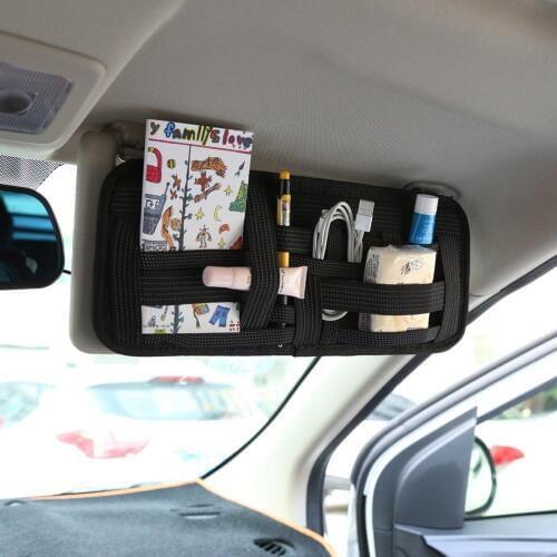 Universal Auto Visor Organizer Storage Bag Pen Card Holder Car Multifunction Sunglasses Stowage Tidying