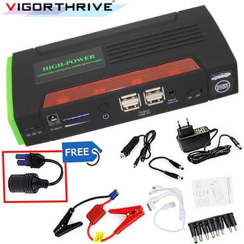 SOS Lights Power Bank Digitals LCD Display Car jump starter For Car Battery BoosterCar Charger Starting Device Compass jumper