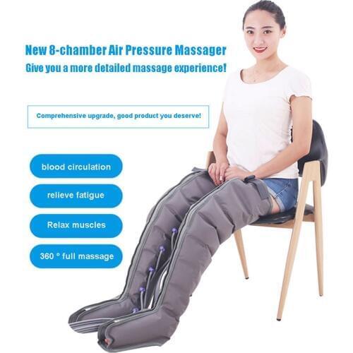 Eight-chamber air pressure leg massager promotes blood circulation, body massager, muscle relaxation, lymphatic drainage device