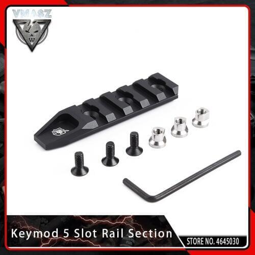 VMASZ Airsoft Quick Release 5 Slot KeyMod Rail Section for URX 4.0 Scope Mount Base Picatinny Weaver Rail System