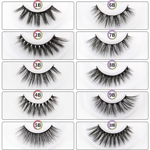 1 Pair 3D Mink False Eyelashes Natural Thick Volume Eye Lashes Extension Tools Lashes Soft Eyelash Extension Makeup Kit