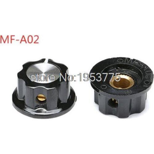 10pcs Skirted Knob A02 For Standard Pots Black D 23mm H 14mm Hole Diameter 6mm