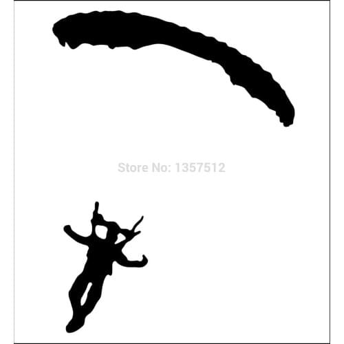 13cm x 9.7cm Sky Diving Diver Parachute Car Window Sticker For Truck Bumper Door Kayak Vinyl Decal 13 Colors