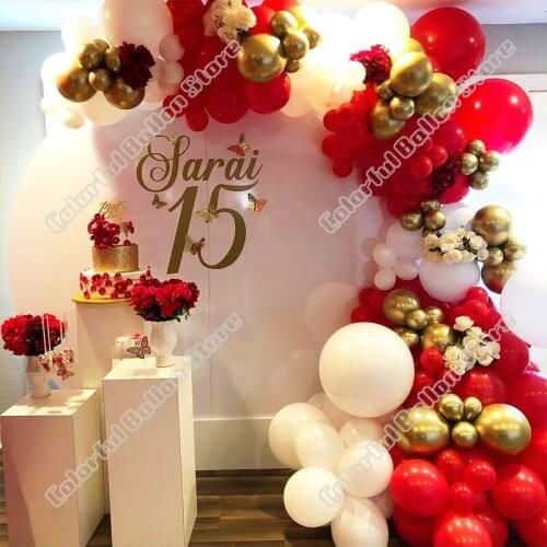 190pcs 4D Silver Wedding Birthday Anniversary Party Background Hoilday Event Balloon Arch Garland Graduation Table Decoration