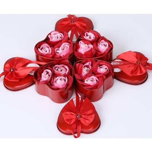 3Pcs Flower Case Scented Rose Flower Petal Bath Body Soap Wedding Party Gift Best Decoration Case Festival