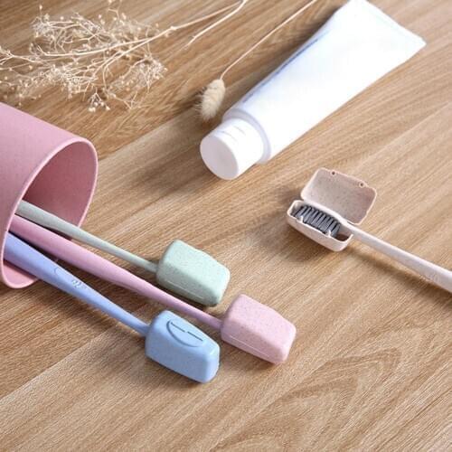 4Pcs Outdoor Travel Business Portable Toothbrush Head Cover Plastic Protective Cover Tooth Clean Box With Ventilation Holes