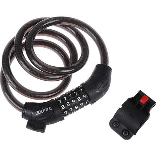 5-Digit Bike Bicycle Coded Combination Lock Steel Spiral Cable Padlock G4S8