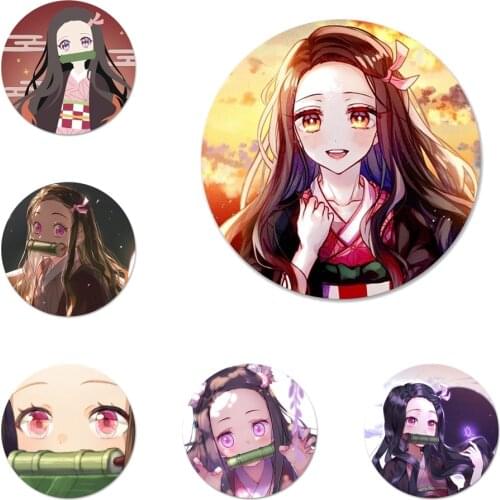 58mm Kamado Nezuko girl Badge Brooch Pin Accessories For Clothes Backpack Decoration gift
