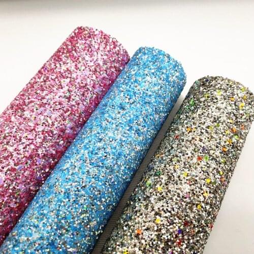 A4 size 20*33cm Glitter Leather Sheets Chunky solid Glitter Faux Leather hair bow DIY material 1467