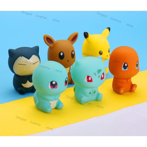 Pokemon Anime Figures TAKARA TOMY Pikachu Children Bath Supplies Bath Toys Little Yellow Duck Toys Elf on The Shelf