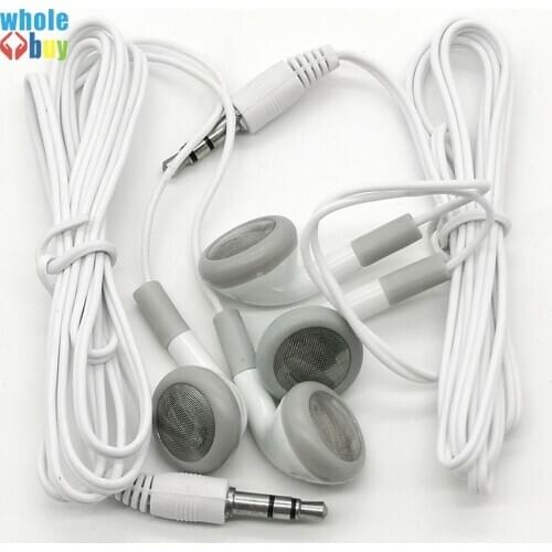 White Disposable Earphone Low Cost Stereo 3.5mm Jack Earbuds for Museum Bus Plane Train for School or Company As Gift 200pcs/lot