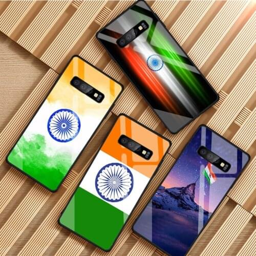 Indian Flag Tempered Glass Phone Case For Samsung Galaxy S8 S9 S10 S20 PLUS J8 J6 J4 2018 NOTE 8 9 10 Cover Shell