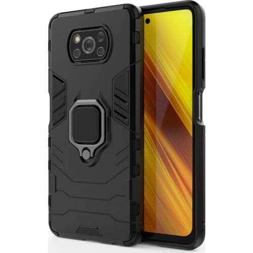Black Panther Ring Protective Case for Xiaomi Poco X3 NFC/Poco X3 Pro Mobile Phone Back Cover Silicone Cases for Xiaomi