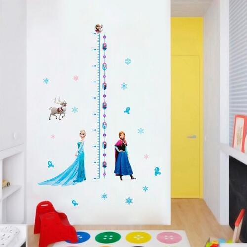 Disney Frozen 2 Elsa Anna Princess Wall Stickers Home Decoration Girls Wall Decal Mural Art Growth Chart For Kids Height Measure