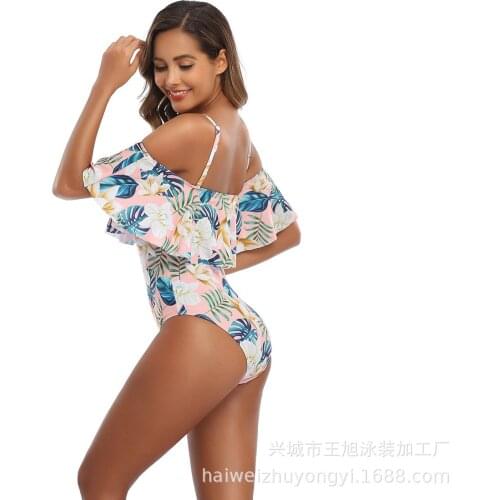 Women Floral Tankini Tummy Control Swimwear strapless Flounce Swimsuit Beachwear Two Piece Bathing Suit Girl Flounce Swimwear