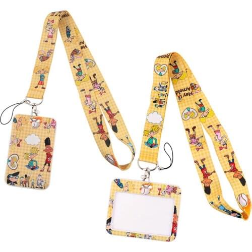 ER829 Cartoon Kid Lanyard Card ID Holder Car KeyChain ID Card Pass Gym Mobile Phone Badge Key Ring Holder Jewelry