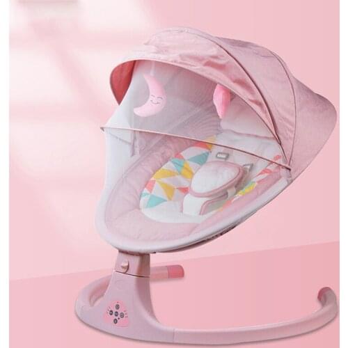Newborn Smart Rocking Chair Baby Swing Bouncer Electric Cradle Bed Bluetooth with Belt Remote Control 0-36 Month