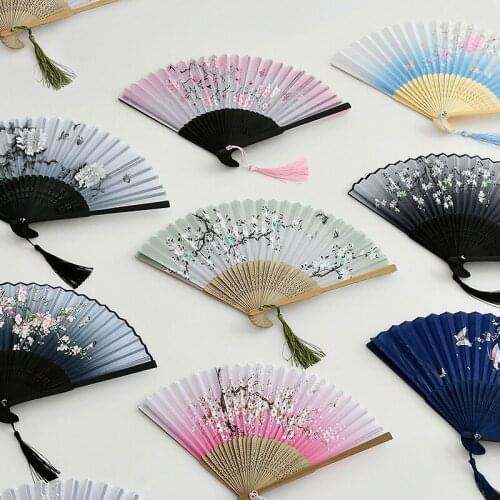 Chinese Vintage Style Folding Fans Classical Dance Fans Art Craft Gifts Wedding Home Decoration Ornaments