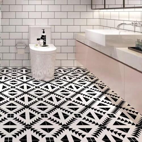 PVC Floor Sticker Self-Adhesive Waterproof And Wear-Resistant Thickened Living Room Floor Glue Net Red Ins Imitation Ceramic Til