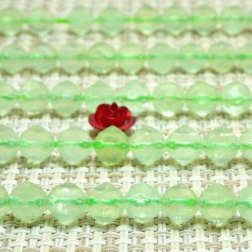 Natural Green Prehnite Diamond Faceted Round Loose Beads Wholesale Gemstone Semi Precious Stone Bracelet Necklace Jewelry Making