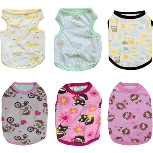 Cheap and Good Quality Summer Classic Soft Little Floral Bear and Calf Small Animal Vest Short-sleeved T-shirt Puppy Dog Clothes