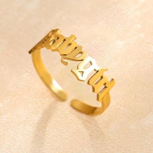 2021 New Fashion Babygirl Letter Ring High Quality Jewelry Lovely Gift for Mom Baby Girl Girlfriend Adjustable