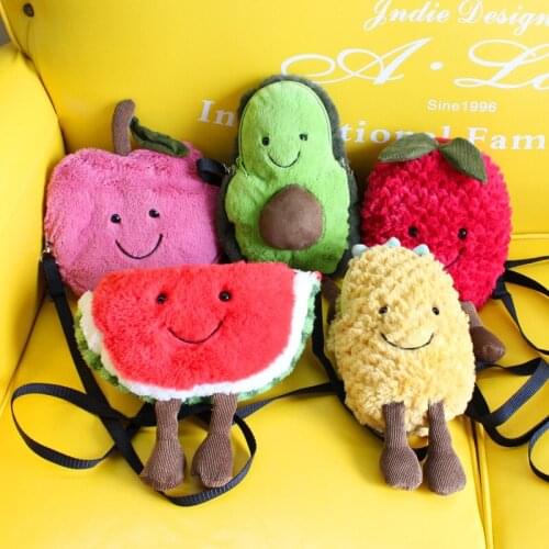New 25cm plush Messenger bag Coin purse pendant fruit doll stuffed soft cute pineapple comfortable doll christmase gift for kid