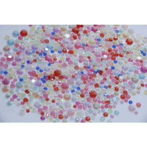 Very Beautiful Mixed Color & Size AB Jelly Rhinestone 2,3,4,5,6mm Flatback DIY Nail Art Decoration Beads