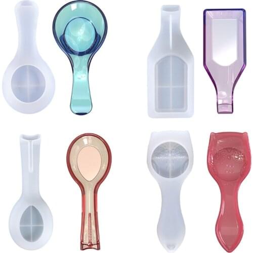 Spoon Fork Holder Pad Epoxy Resin Mold Spatula Rack Kitchen Utensil Tray Silicone Mould DIY Crafts Casting Tool