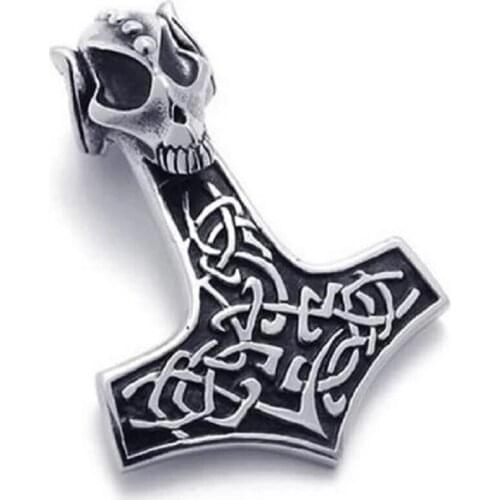 Titanium steel skull pendant sautoir personality Fashion tripterygium wilfordii hammer pendant