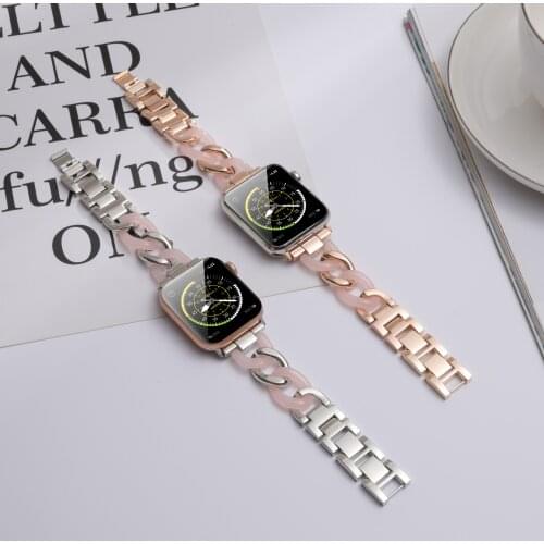 For Apple watch band 6 5 4 3 2 1 44mm 40mm 42mm 38mm metal stainless steel denim strap Iwatch series accessories Bracelet