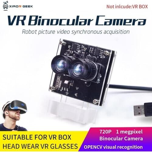 Robot Camera VR Camera with USB Cable, 720P 1MP Binocular Robot Camera Wide Angle Lens