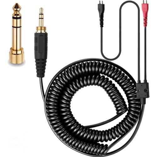 6.35mm Replacement Spring Coiled Cable Extension Cord for Sennheiser HD25 HD222 HD224 HD230 HD250 HD265 HD414 HD420 Headphones
