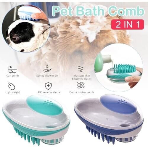 Pet Dog Bath Brush Comb Silicone SPA Shampoo Massage Brush Shower Hair Removal Comb For Dogs Cats Cleaning Grooming Tool