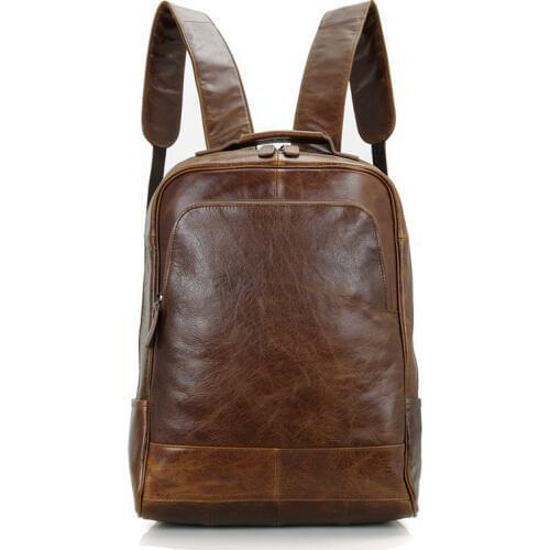 Nesitu Vintage Coffee / Brown Real Skin Genuine Leather Women / Men Backpacks #M7347