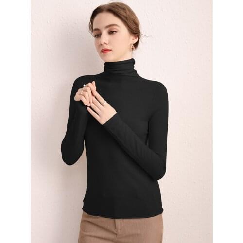 Womens Top Grade Winter Warm Turtle Neck pure 100% cashmere Inner Sweater Pullover
