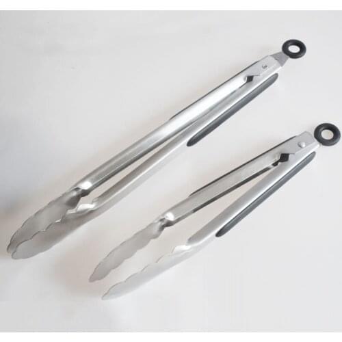 1PC BBQ Grilling Tong Salad Dessert Serving Food Tongs Stainless Steel Barbecue Clips Clamp Cake Baking Food Kitchen Tool