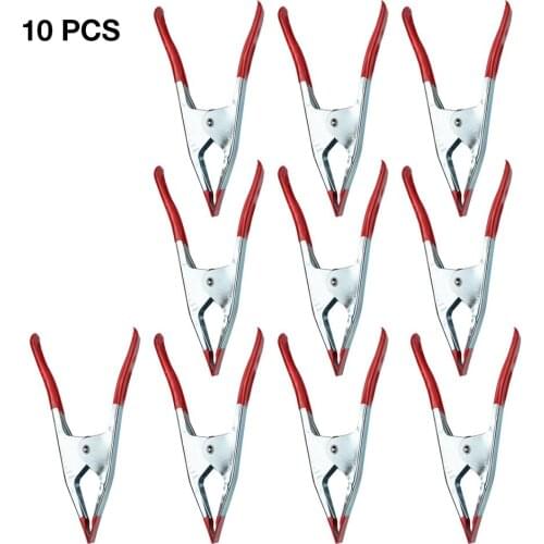 10PCS Spring Clamp Heavy Duty Metal Clip 4 Inch/6 Inch with PVC Coated Tips Handle