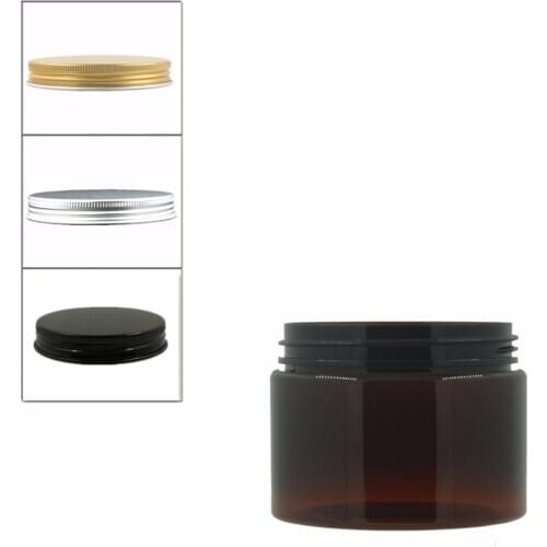 12pcs/Lot 150ml Amber Round Pet Jar Bottle Container With Sliver/Gold Aluminium Cap W/Pe Liner,Plastic Container, Packaging