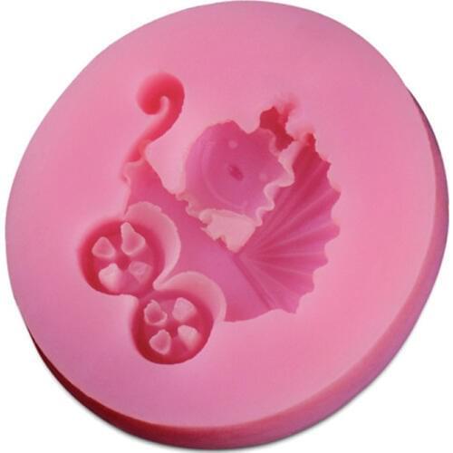 3D Baby Carriage Shape Fondant Mold Cake Decorating Tools Baking Tools Bakeware JH110